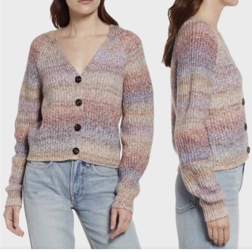 Rails Pink and Blue Cardigan Sweater